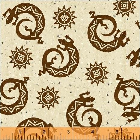 Coyote Canyon by Whistler Studios for Windham Fabrics 51391-1 Cream sold by the 1/2 yd.