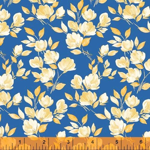Veranda by Whistler Studios for Windham Fabrics 52290-5 Blue sold by the 1/2 yd.