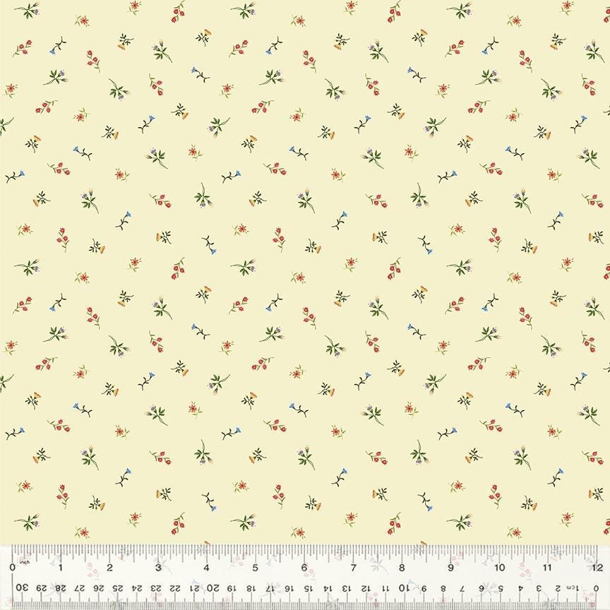 Lily Floral Spritz by Whistler Studios for Windham Fabrics 54557-1 Ivory sold by the 1/2 yd.