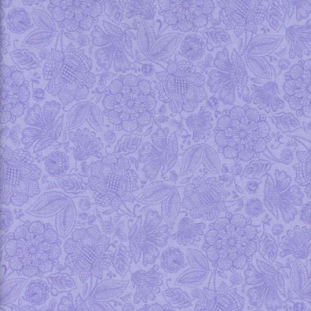 Indigo Garden Packed Jacobean Toile by Timeless Treasures CD3414 Lavender sold by the 1/2 yd.