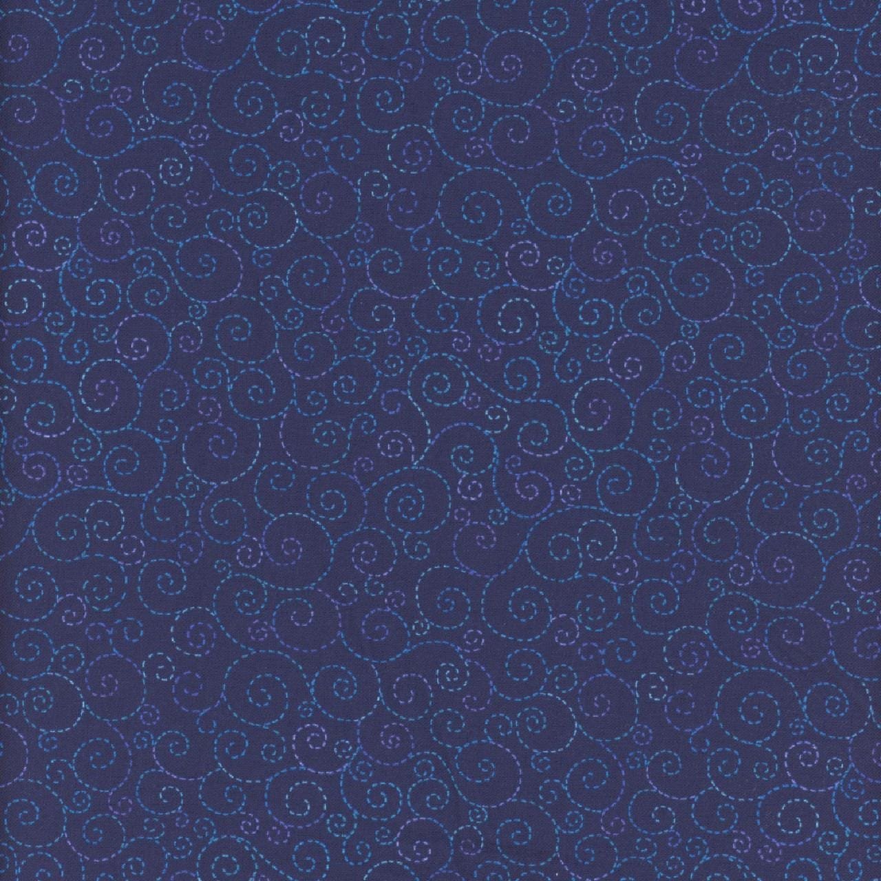 Indigo Garden Swirls by Timeless Treasures CD3419 Navy sold by the 1/2 yd.