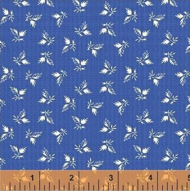 Bluebell by Nancy Gere for Windham Fabrics 40132-1 Blue one yard 9" remnant