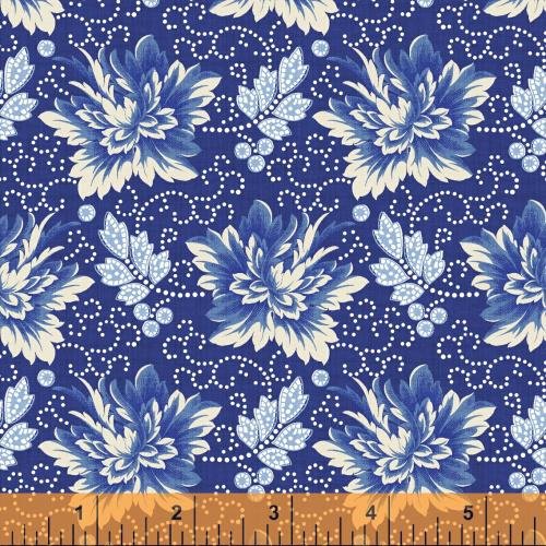 Bluebell by Nancy Gere for Windham Fabrics 40126-1 Blue sold by the 1/2 yd.