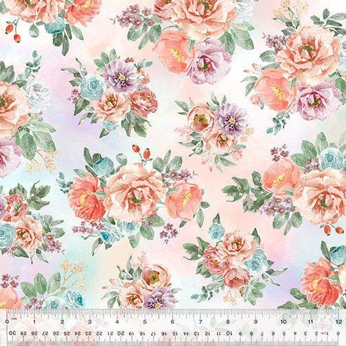 Juliette by Beth Grove for Windham Fabrics 53513-1 Multi sold by the 1/2 yd.