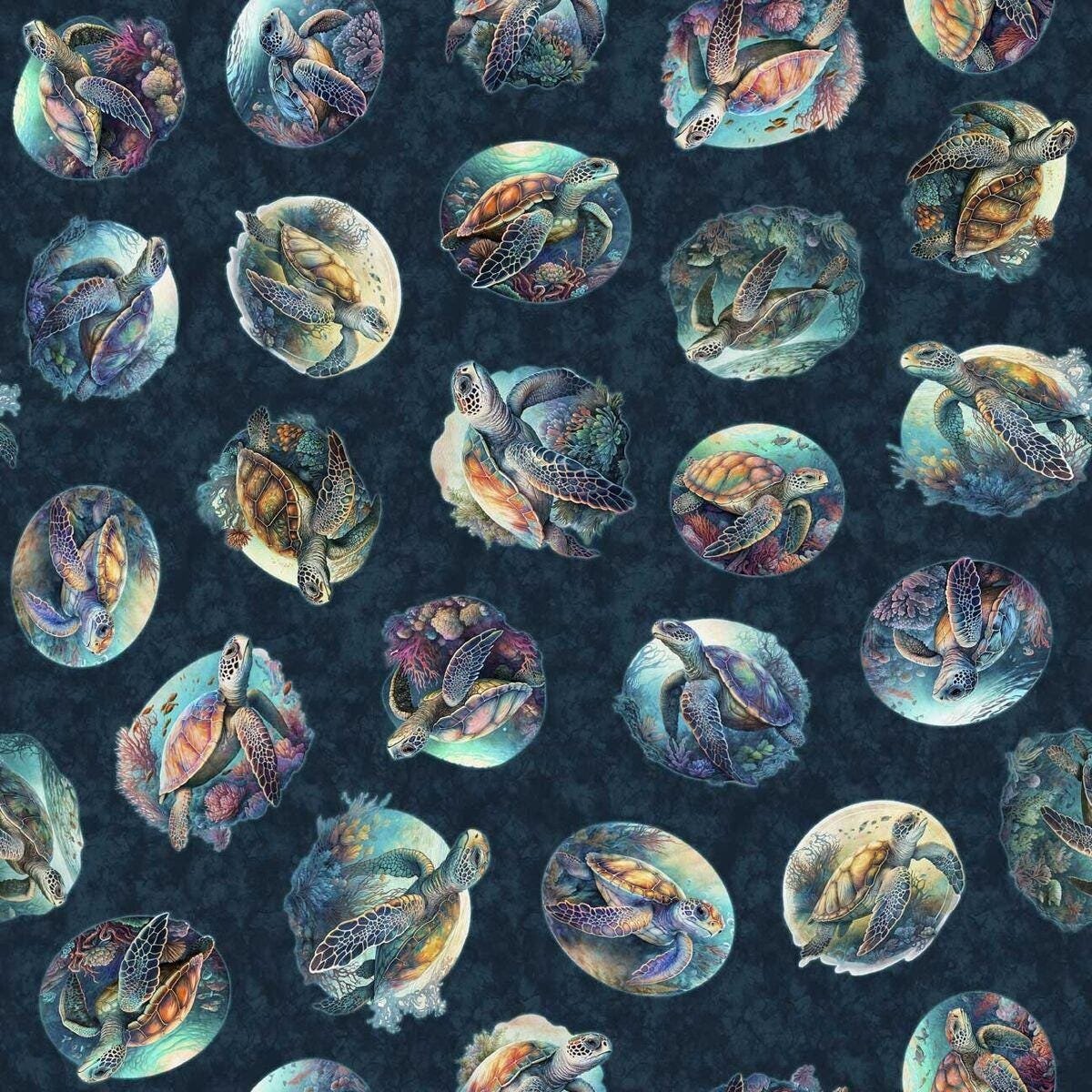 Endless Blues by The Morris Creative Group for Quilting Treasures 30043-Q Blue sold by the 1/2 yd.