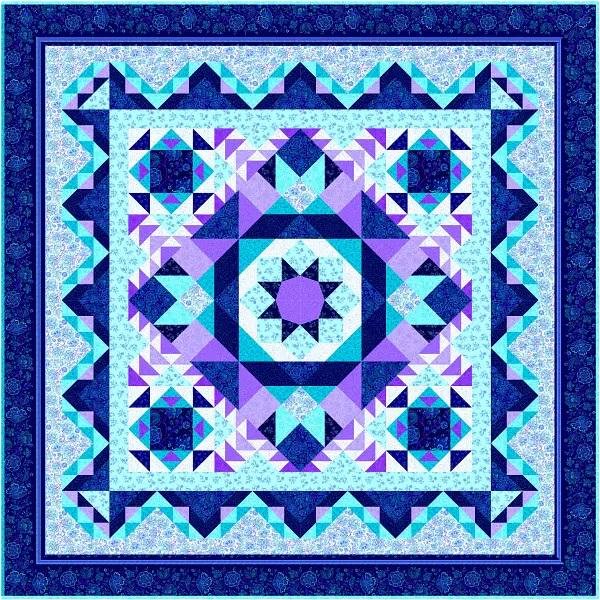 Labradorite Quilt Pattern by Laureen Smith for Tourmaline & Thyme Quilts for Timeless Treasures 94"X94"