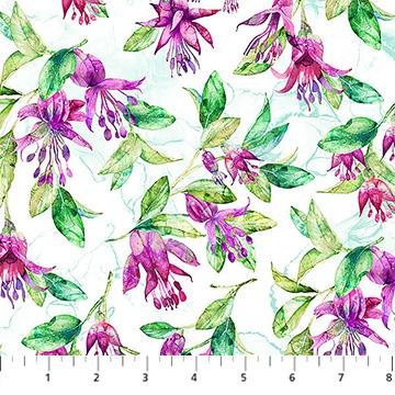 Concerto by Deborah Edwards and Melanie Samra for Northcott 27829-10  White Multi sold by the 1/2 yd.