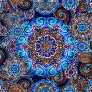 Twilight Large Medallions Large Panel by Dan Morris for Q.T. Fabrics 29786-W 36"X44"