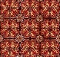 Pharaoh Medallion Toss by Dan Morris for Q.T. Fabrics 29743T Red sold by the 1/2 yd.