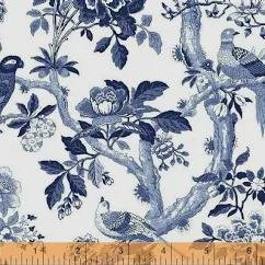 Blue Byrd 108" wide by Colonial Williamsburg for Windham Fabrics 54286W-1DES-1 sold by the 1/2 yd.