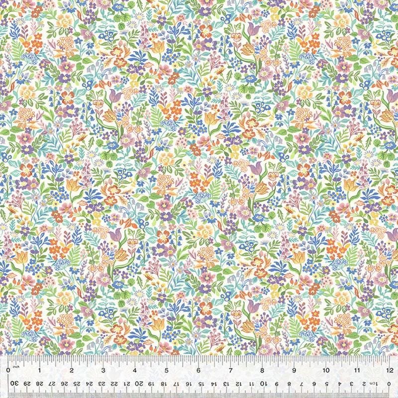 Robin by Clare Theresa Gray for Windham Fabrics 53843-1 Ivory sold by the 1/2 yd.