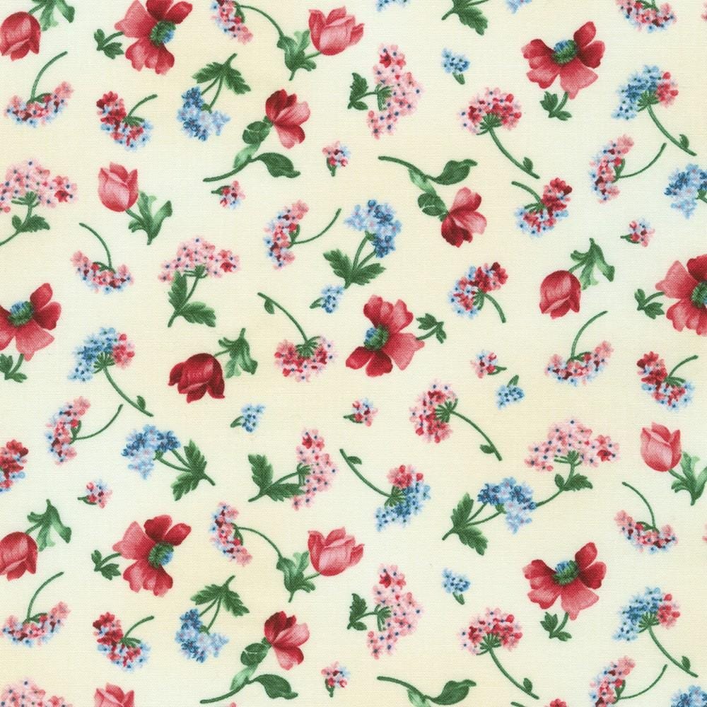 Softly from Flowerhouse Collection by Debbie Beaves for Robert Kaufman 21701-14 Natural sold by the 1/2 yd.
