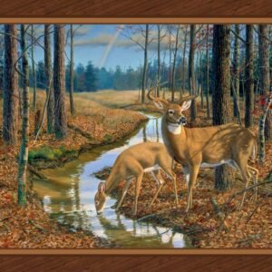 After the Rain Deer Panel Digital Print 45"X44"
