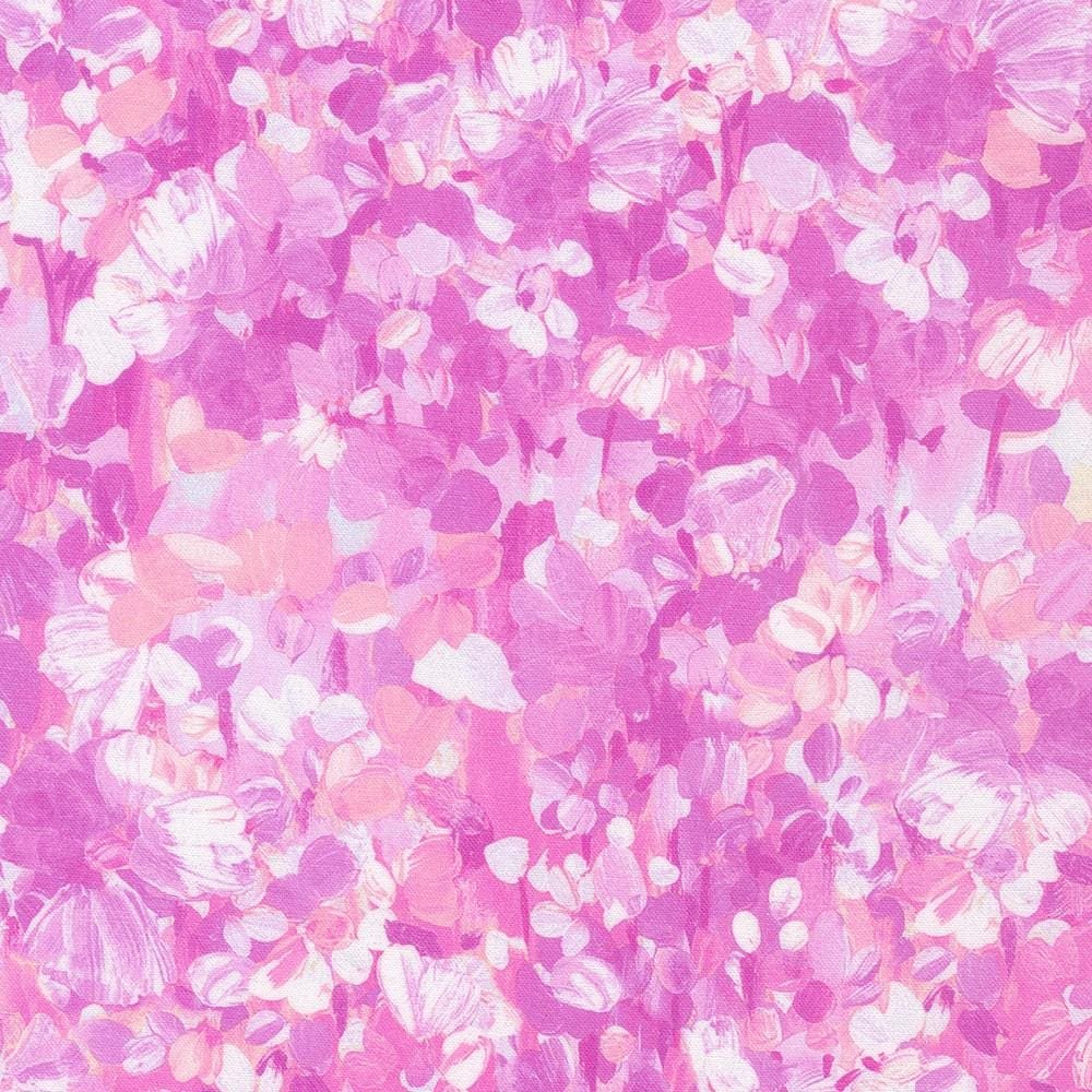 Painterly Petals Meadow by Robert Kaufman SKRD 22273-10 Pink sold by the 1/2 yd.