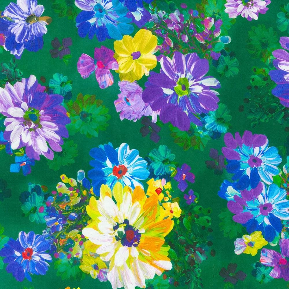 Painterly Petals Meadow by Robert Kaufman SKRD 22270-238 Garden sold by the 1/2 yd.