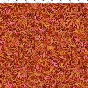 Prism II by Jason Yenter for In The Beginning 24JYQ-2 Orange Swirls  sold by the 1/2 yd.