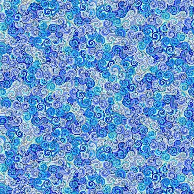 Escapade Metallic Scroll  by Chong-a Hwang for Timeless Treasures CM3800 Purple sold by the 1/2 yd.