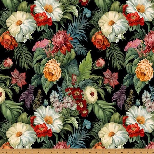 Island Bouquet Digital Print by Hoffman Fabrics X5672-713 Tropical sold by the 1/2 yd.