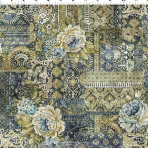 Carpet Bag Romance by Jason Yenter for In The Beginning Fabrics 3CBR-1 Blue Carpet sold by the 1/2 yd.