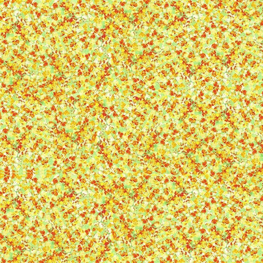 Painted Ditsy Floral by Chong-a Hwang for Timeless Treasure CD3725 Yellow sold by the 1/2 yd.