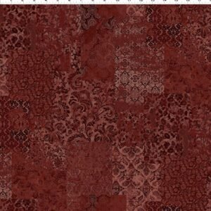Carpet Bag Romance by Jason Yenter for In The Beginning Fabrics 5CBR-2 Red Brocade sold by the 1/2 yd.