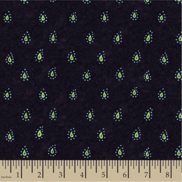 Calico Rain Drop by Springs Creative 2035-0492 Dk. Purple sold by the 1/2 yd.