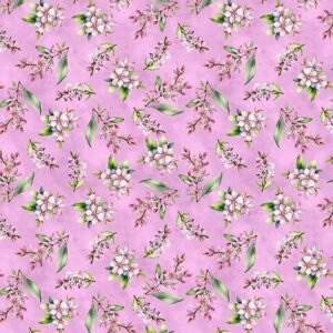 Dahlia Botanica Small Floral by Nancy Mink for Wilmington Prints 33925-637 Purple sold by the 1/2 yd.