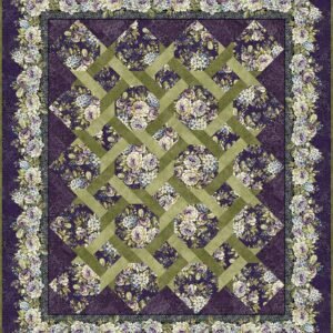 Carpet Bag Romance Garden Twist Quilt Kit Purple by Jason Yenter for In The Beginning Lap/Wall size 64"X75" Pattern Included