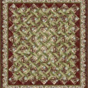 Carpet Bag Romance Garden Twist Queen Quilt Kit Red by Jason Yenter for In The Beginning Queen Size 98"X109" Pattern Included