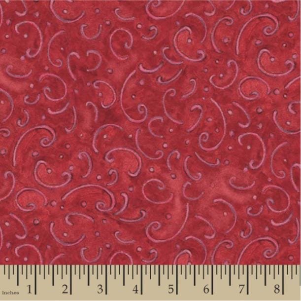 Calico Red Scroll by Springs Creative 2035-0518 sold by the 1/2 yd.