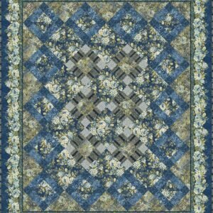 Carpet Bag Romance Queen Quilt Kit Blue by Jason Yenter for In The Beginning 86-1/2"X103-1/2" Pattern Included