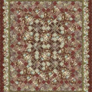 Carpet Bag Romance Queen Quilt Kit Red by Jason Yenter for In The Beginning 86-1/2"X103-1/2" Pattern Included