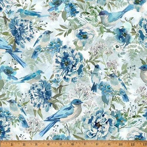 Porch View by Robin Pickens for Hoffman Fabrics V5299 Frost sold by the 1/2 yd.