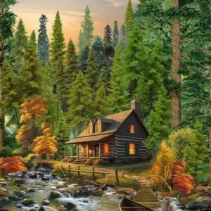 Woodland Retreat Panel by Chong-a for Timeless Treasures CD3830 Multi 24"X44"