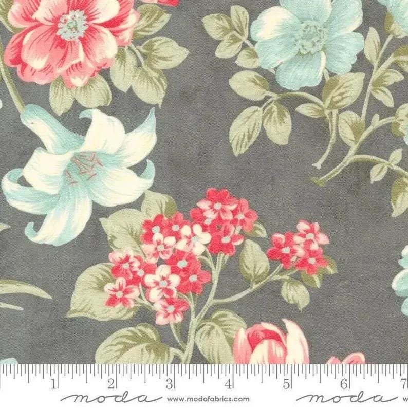 Etchings by 3 Sisters for Moda Fabrics 44330 Gray sold by the 1/2 yd.