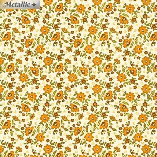 Radiance Metallic Mini Blossoms by Greta Lynn for Kanvas 9746M-07 sold by the 1/2 yd