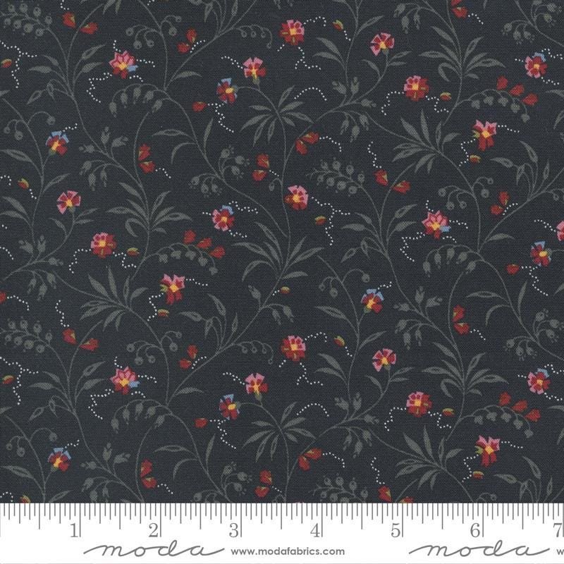 Florence's Fancy Sweet Blossom by Betsy Chutchian for Moda Fabrics 31662-15 Black sold by the 1/2 yd.