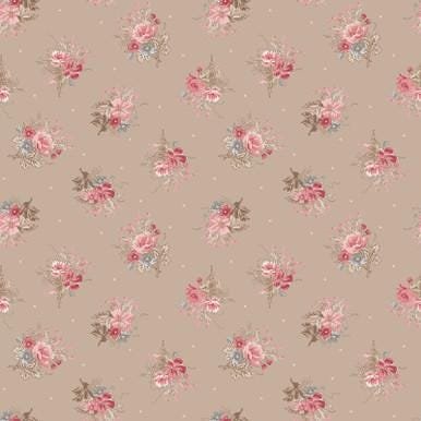 Meadow Blush Small Bouquet by Maywood Studio MAS11133-Tan sold by the 1/2 yd.
