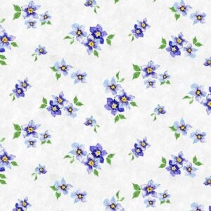 Floral Flutter by Susan Winget for Wilmington Prints 39913-967 Pansy Toss Lt. Gray  sold by the 1/2 yd.