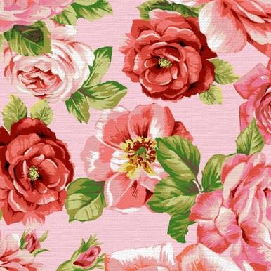 Spring Bouquet Rose with Stem by Paint Brush Studios PSF120-21571 Pink sold by the 1/2 yd.