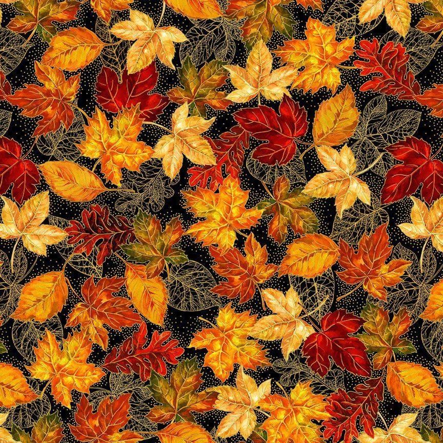 Harvest by Timeless Treasures CM3642 Autumn Metallic sold by the 1/2 yd.