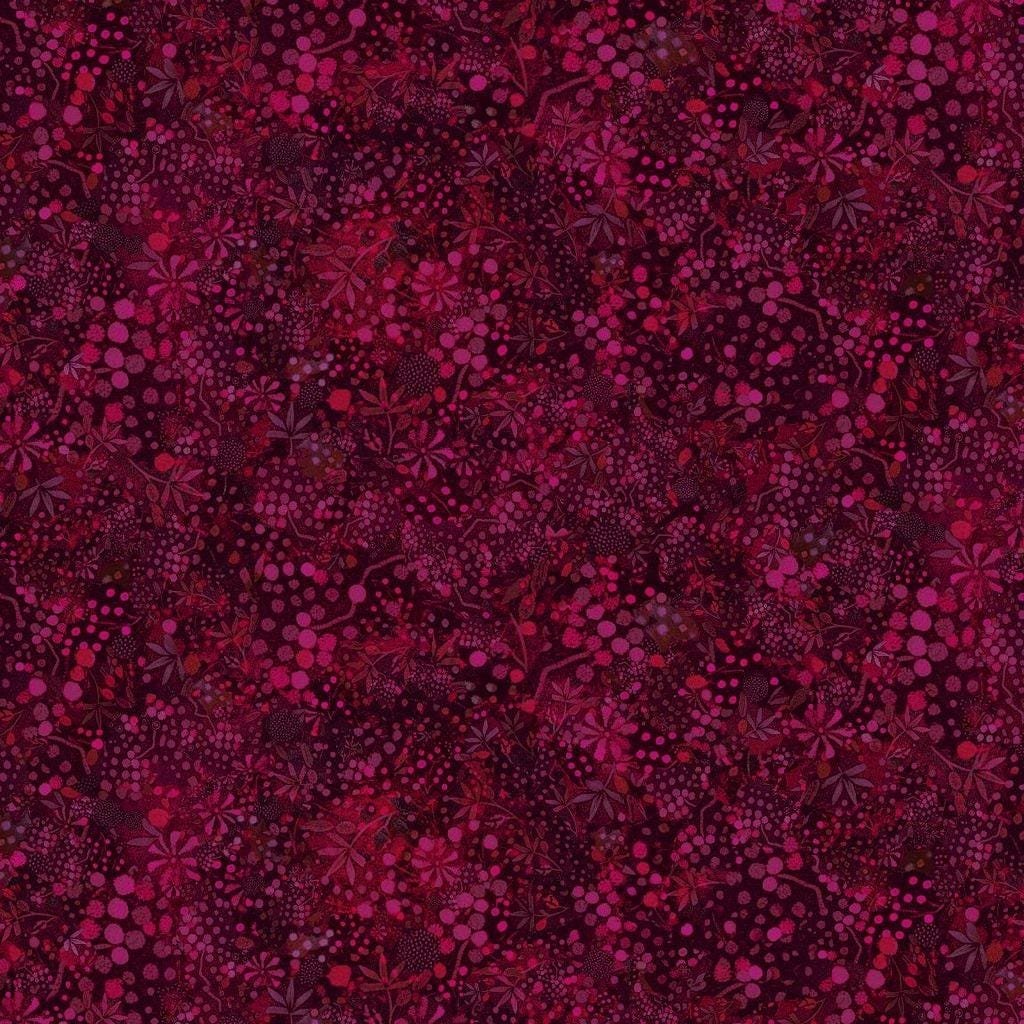 Calico Cat Dotted Wildflowers by Timeless Treasures CD4120 Wine sold by the 1/2 yd.