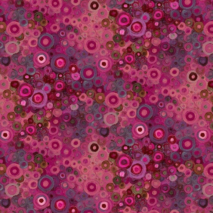 Calico Cat Circle Geo by Timeless Treasures CD4121 Pomegranate sold by the 1/2 yd.