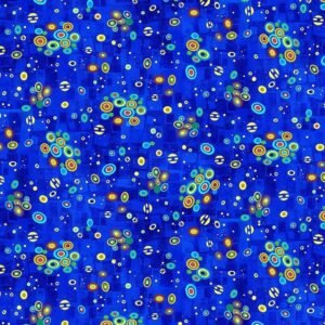Gilded Plume Floating Circles by Chong-a Hwang for Timeless Treasures CM3435 Royal sold by the 1/2 yd.