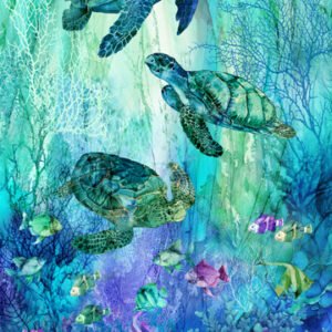 Coral Reef Panel Deborah Edwards and Melanie Samra for Northcott Fabrics B28875-66 Multi sold by the 1/2 yd.