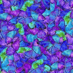 Evening Glow Packed Wings Metallic by Chong-a Hwang for Timeless Treasures CM4103 Multi sold by the 1/2 yd.