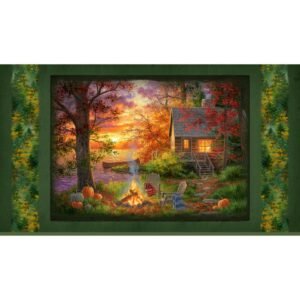 Fireside Serenity Panel by Abraham Hunter for P & B Textiles 6248 PA 24"X43"