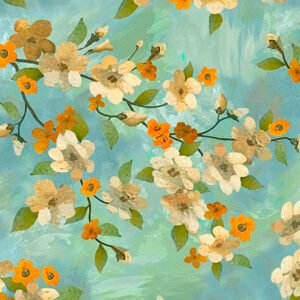 Light of the world by Claudia McKinney for QT Fabrics 31246-QB Aqua sold by the 1/2 yd.
