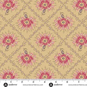 Wildflower Cottage Trellis by Renee Nanneman for Andover Fabrics A-1591-R Buttercup sold by the 1/2 yd.