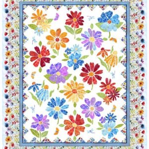 Blooming Day & Night Digital Applique Print Quilt Top by Jason Yenter for InThe Beginning "Day" 70-1/2"X87-1/2"